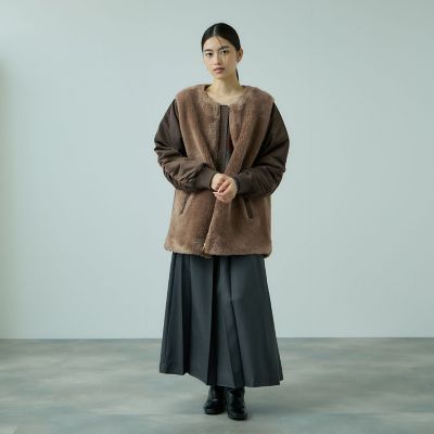 ボア切替ノーカラーミドルコート | VICKY（Women）/ビッキー | 三越