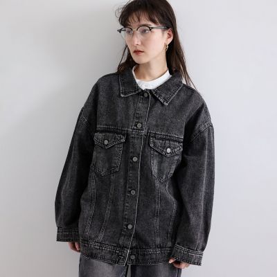 オーバーシルエットデニムジャケット≪洗濯機で洗える≫