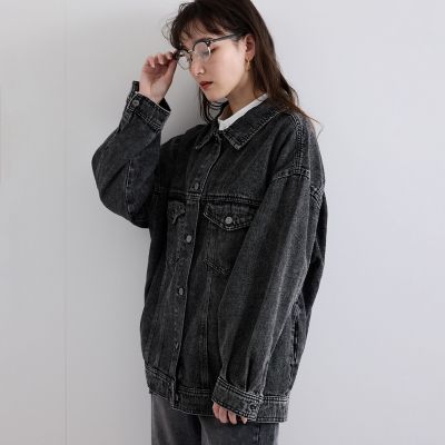 オーバーシルエットデニムジャケット≪洗濯機で洗える≫