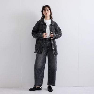 オーバーシルエットデニムジャケット≪洗濯機で洗える≫