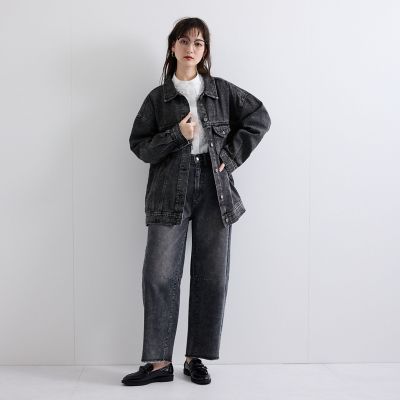 オーバーシルエットデニムジャケット≪洗濯機で洗える≫
