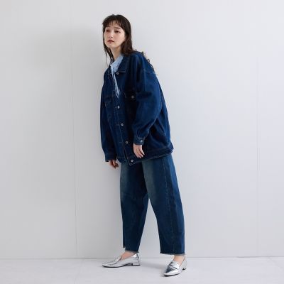 オーバーシルエットデニムジャケット≪洗濯機で洗える≫