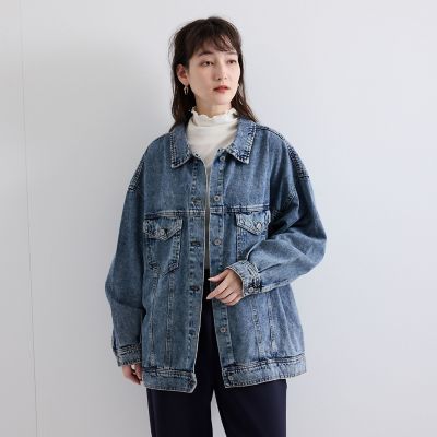 オーバーシルエットデニムジャケット≪洗濯機で洗える≫