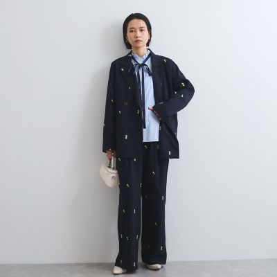 ツイルフラワー刺繍ジャケット≪手洗い可能≫
