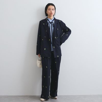 ツイルフラワー刺繍ジャケット≪手洗い可能≫