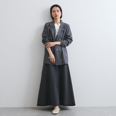 ツイルフラワー刺繍ジャケット≪手洗い可能≫