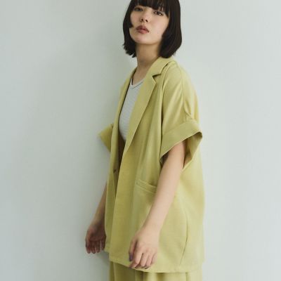 新品　 タグ付き　 ポリエステルブレンド ハーフスリーブ ジャケット タンブラーオックスハーフスリーブジャケット≪手洗い可能