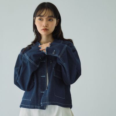 フラップポケットショートデニムブルゾン≪手洗い可能≫ | VICKY