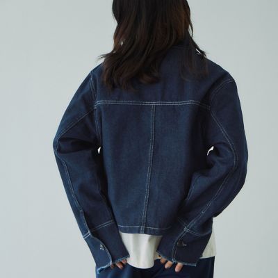 フラップポケットショートデニムブルゾン≪手洗い可能≫ | VICKY