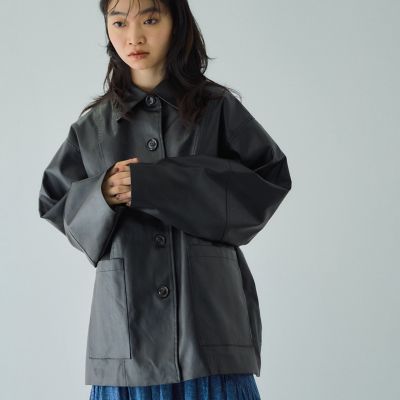 HYKE フェイクレザーブルゾン FAUX-LEATHER JACKET-ファウレザージャケット-HYKE（ハイク