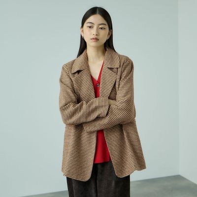 ＜VICKY（Women）＞ツィーディチェックＷボタンジャコット