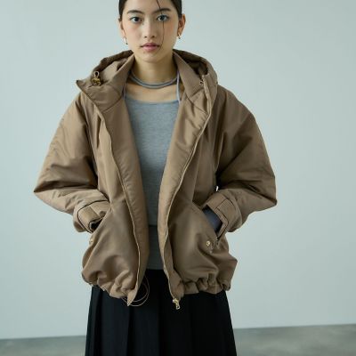 ナチュランで購入　ichi イチ　撥水加工コットンナイロンフードジャケット ナイロン中綿フードMA－1ジャケット≪手洗い可能≫ | VICKY（Women