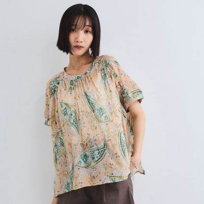 ペイズリー柄ハンドスモックブラウス≪手洗い可能≫ | VICKY (Women