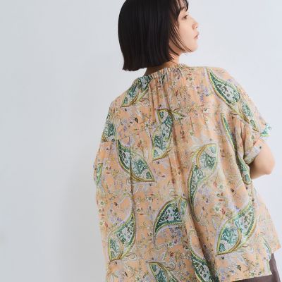 ペイズリー柄ハンドスモックブラウス≪手洗い可能≫ | VICKY (Women