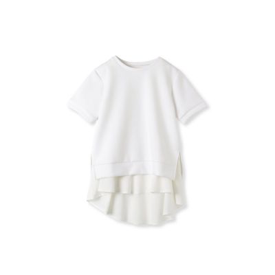 【セットでお得！アンサンブル】サイドスリットＴシャツ＋ペプラムタンク≪洗濯機で洗える≫