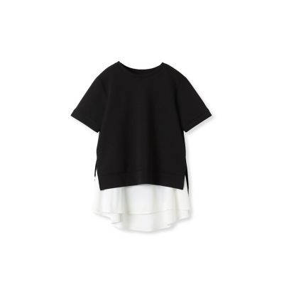【セットでお得！アンサンブル】サイドスリットＴシャツ＋ペプラムタンク≪洗濯機で洗える≫