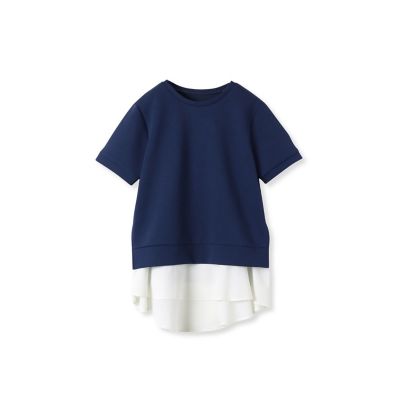 【セットでお得！アンサンブル】サイドスリットＴシャツ＋ペプラムタンク≪洗濯機で洗える≫