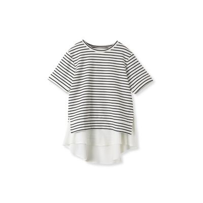 【セットでお得！アンサンブル】サイドスリットＴシャツ＋ペプラムタンク≪洗濯機で洗える≫