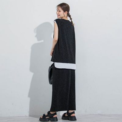 【セットアップ対応】ラメＶタンクトップ≪手洗い可能≫