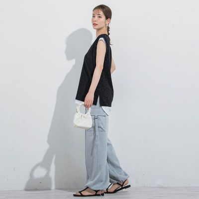 【セットアップ対応】ラメＶタンクトップ≪手洗い可能≫