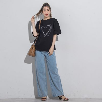 ハートプリントＴシャツ≪手洗い可能≫