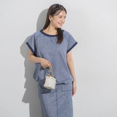 ラメ裏毛ラグラン半袖≪手洗い可能≫