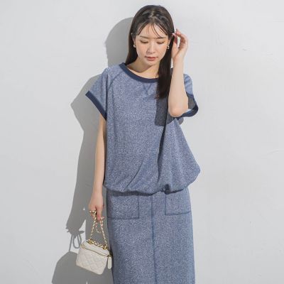 ラメ裏毛ラグラン半袖≪手洗い可能≫