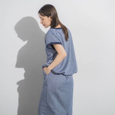 ラメ裏毛ラグラン半袖≪手洗い可能≫
