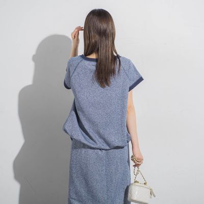 ラメ裏毛ラグラン半袖≪手洗い可能≫