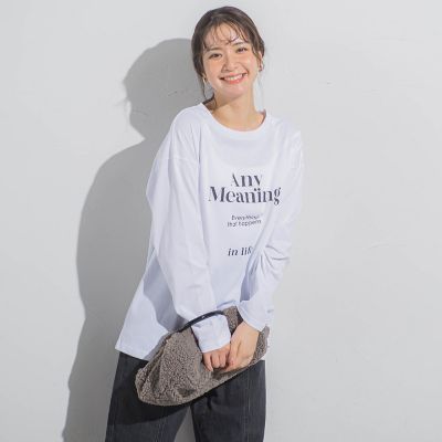 ロゴプリントオーバーサイズロンＴ≪洗濯機で洗える≫