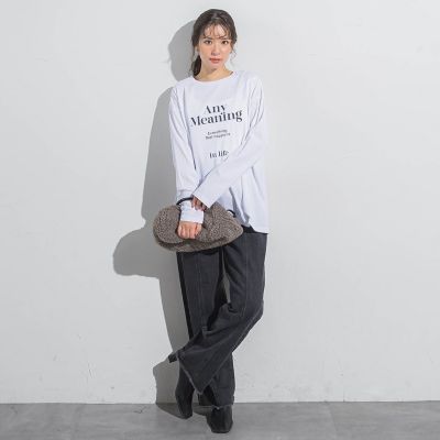 ロゴプリントオーバーサイズロンＴ≪洗濯機で洗える≫