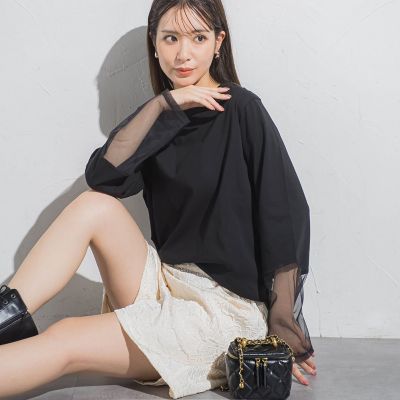 袖シアードッキングロンＴ≪手洗い可能≫