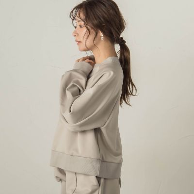 裏起毛ラグランプルオーバー≪セットアップ対応／手洗い可能≫