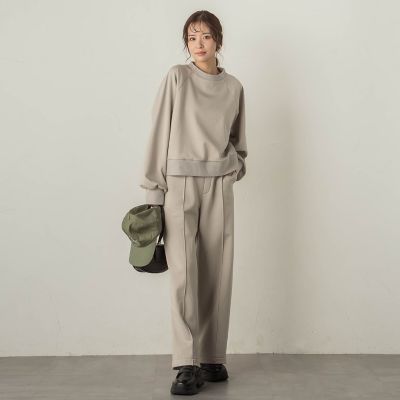 裏起毛ラグランプルオーバー≪セットアップ対応／手洗い可能≫