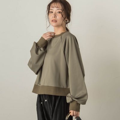 裏起毛ラグランプルオーバー≪セットアップ対応／手洗い可能≫
