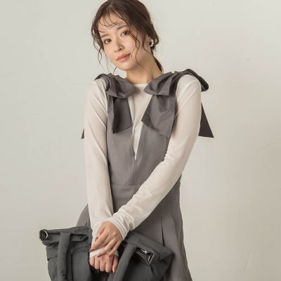 ニュアンスベロアアシメタックカットソー≪手洗い可能≫