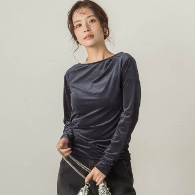 VICKY（Women）/ビッキー ニュアンスベロアアシメタックカットソー≪手洗い可能≫