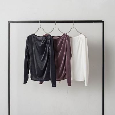 ニュアンスベロアアシメタックカットソー≪手洗い可能≫
