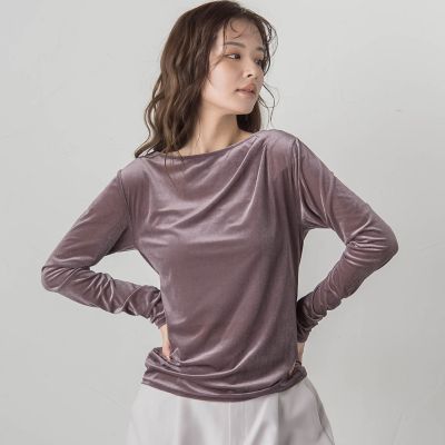 ニュアンスベロアアシメタックカットソー≪手洗い可能≫