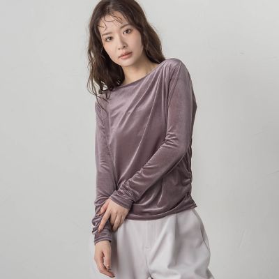 ニュアンスベロアアシメタックカットソー≪手洗い可能≫