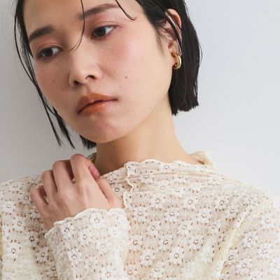 花柄ジャガードレーストップス≪手洗い可能≫ | VICKY (Women