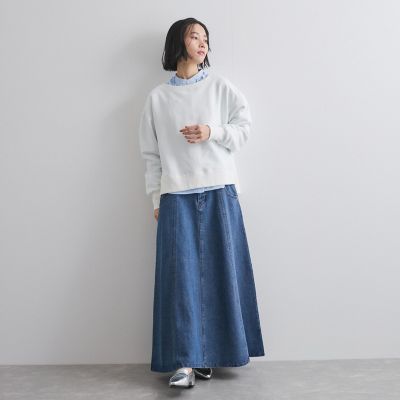 ボートネック裏毛スリットプルオーバー≪手洗い可能≫