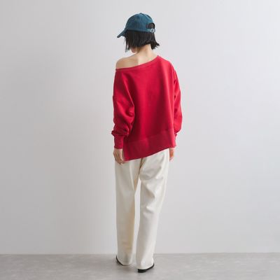 ボートネック裏毛スリットプルオーバー≪手洗い可能≫