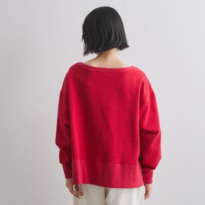 ボートネック裏毛スリットプルオーバー≪手洗い可能≫