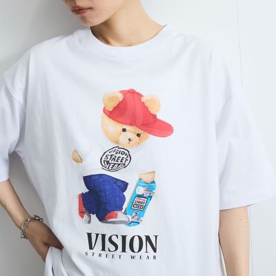 【ＶＩＳＩＯＮ　ＳＴＲＥＥＴ　ＷＥＡＲ】テディーベアＴシャツ≪洗濯機で洗える≫