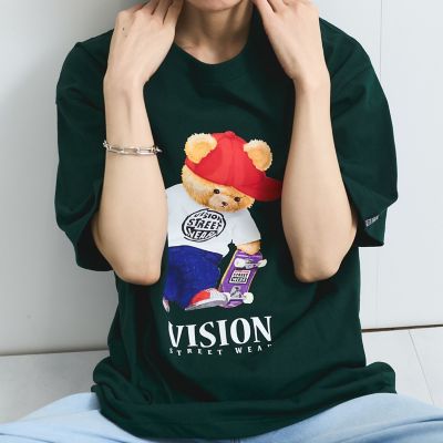 【ＶＩＳＩＯＮ　ＳＴＲＥＥＴ　ＷＥＡＲ】テディーベアＴシャツ≪洗濯機で洗える≫