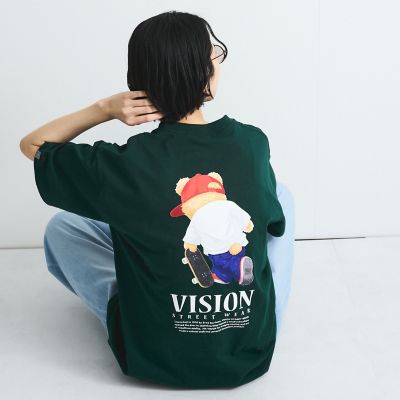 【ＶＩＳＩＯＮ　ＳＴＲＥＥＴ　ＷＥＡＲ】テディーベアＴシャツ≪洗濯機で洗える≫