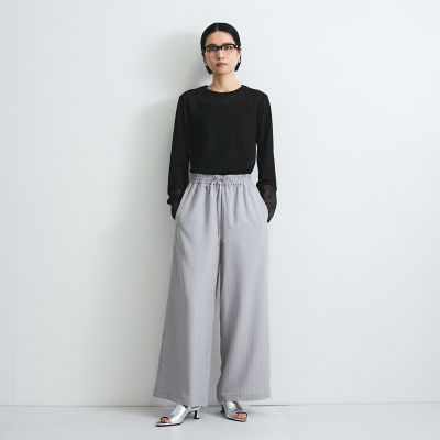袖シアーカットソートップス≪手洗い可能≫