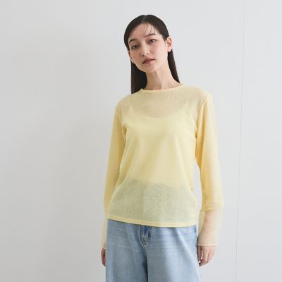 袖シアーカットソートップス≪手洗い可能≫