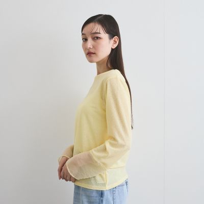 袖シアーカットソートップス≪手洗い可能≫